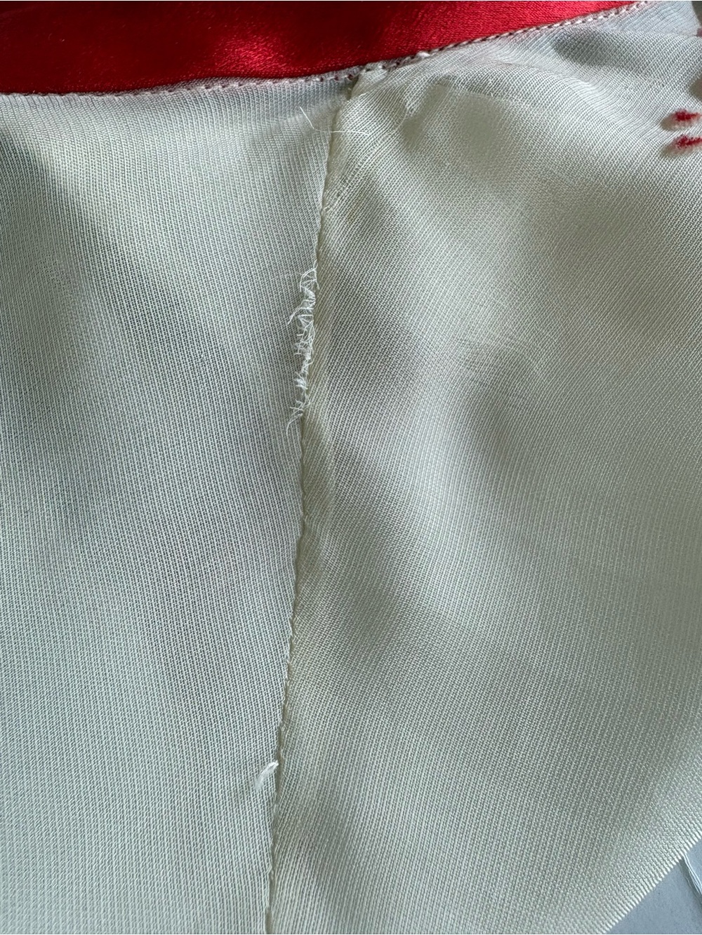 Vintage Ungaro Couture Silk Cream Floral Tie-Neck Blouse w/ Red Accents - Picture 15 of 15
